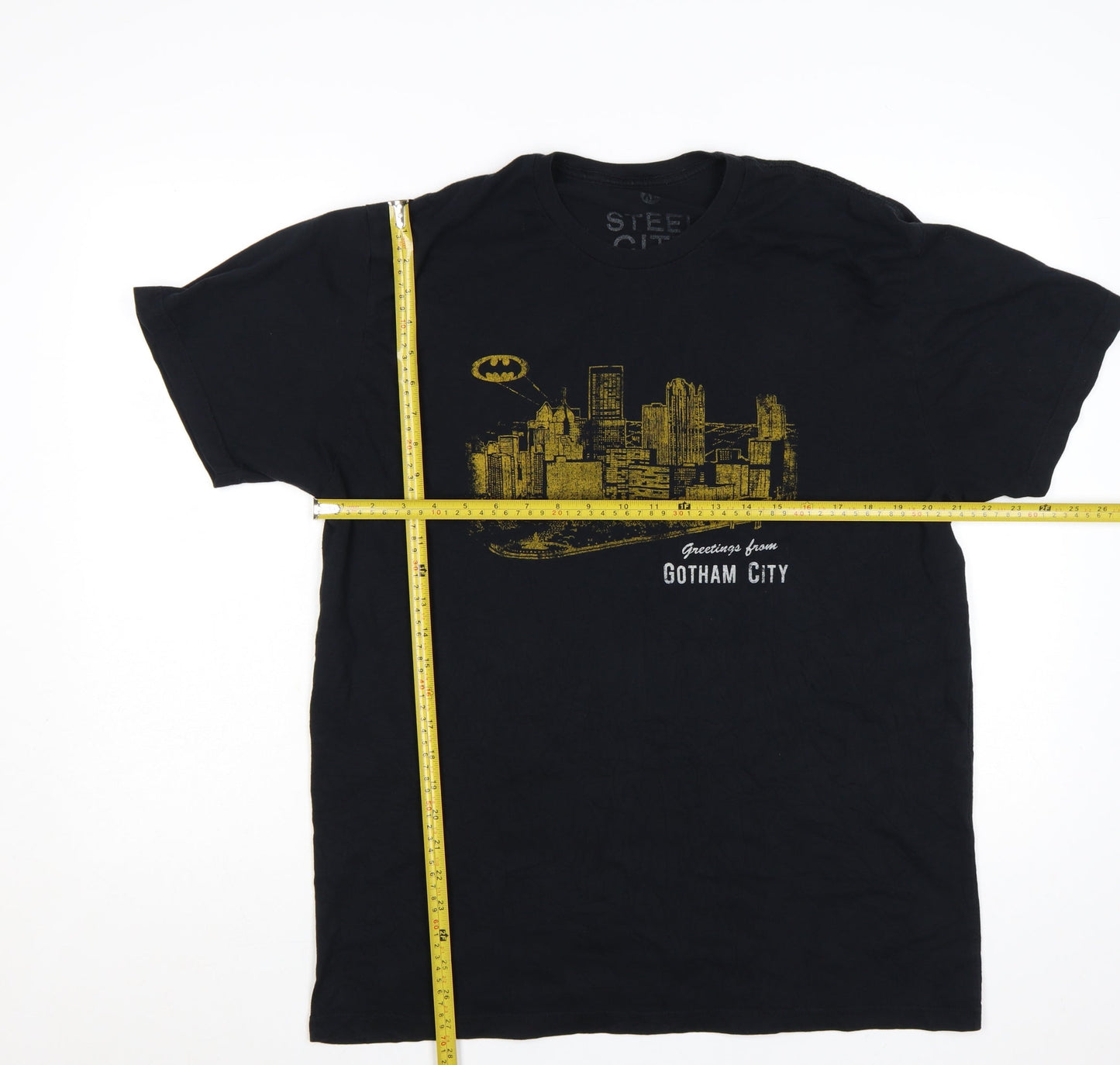 Steel City Cotton Works Men's Black XL Batman Gotham City Graphic T-Shirt