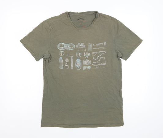 Fat Face Men's Green Graphic Print Cotton T-Shirt Size S