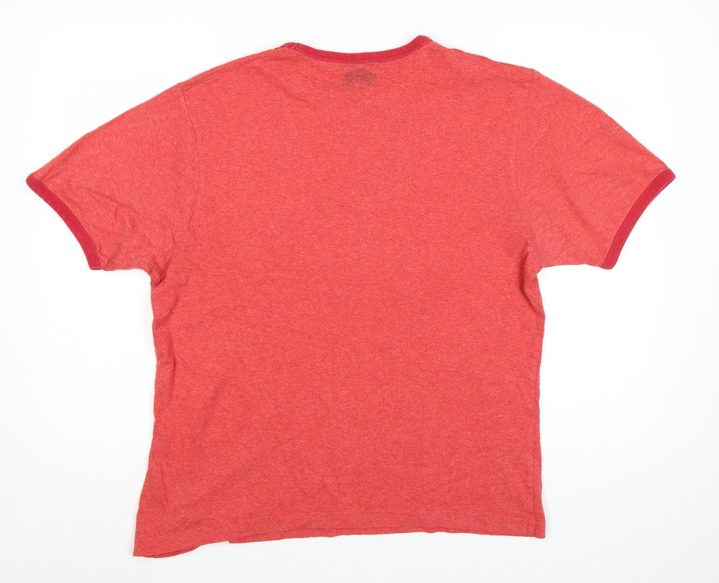 Lee Cooper Men's Red Graphic Print Crew Neck T-Shirt Size L