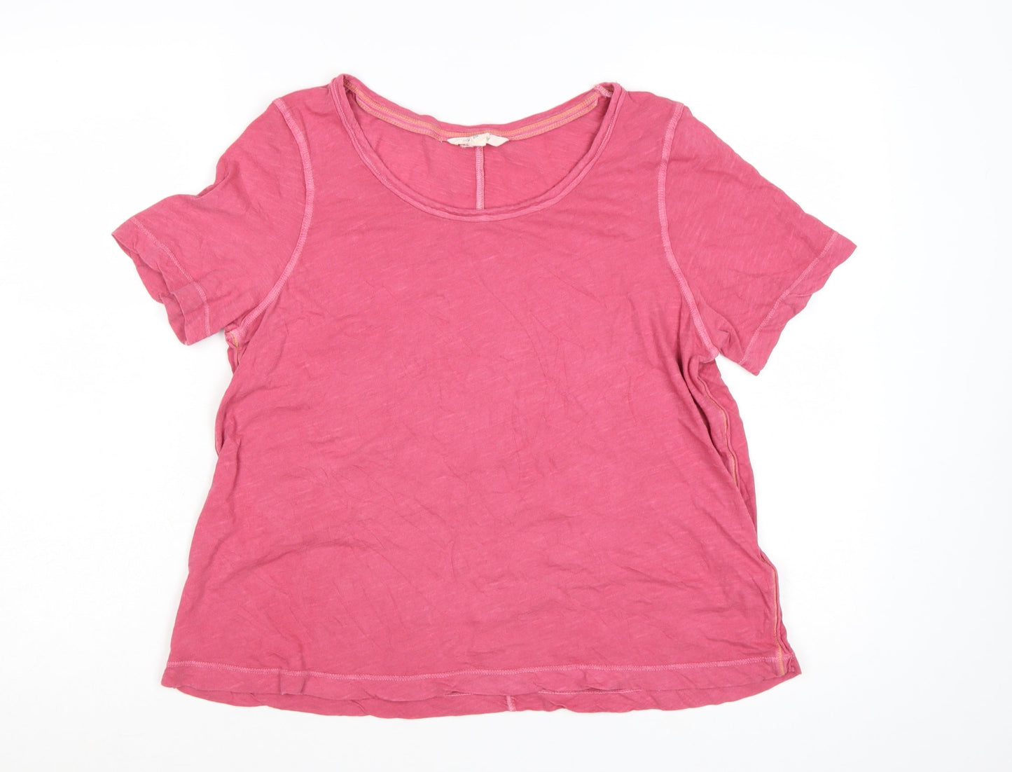 White Stuff Women's Pink Cotton Short Sleeve T-Shirt Size 12