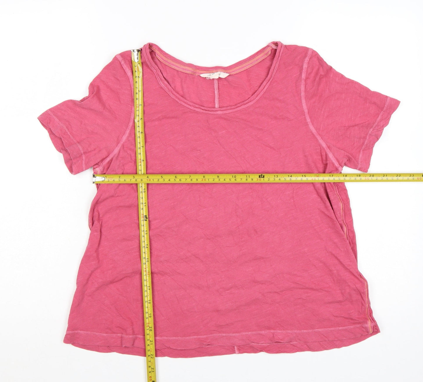 White Stuff Women's Pink Cotton Short Sleeve T-Shirt Size 12