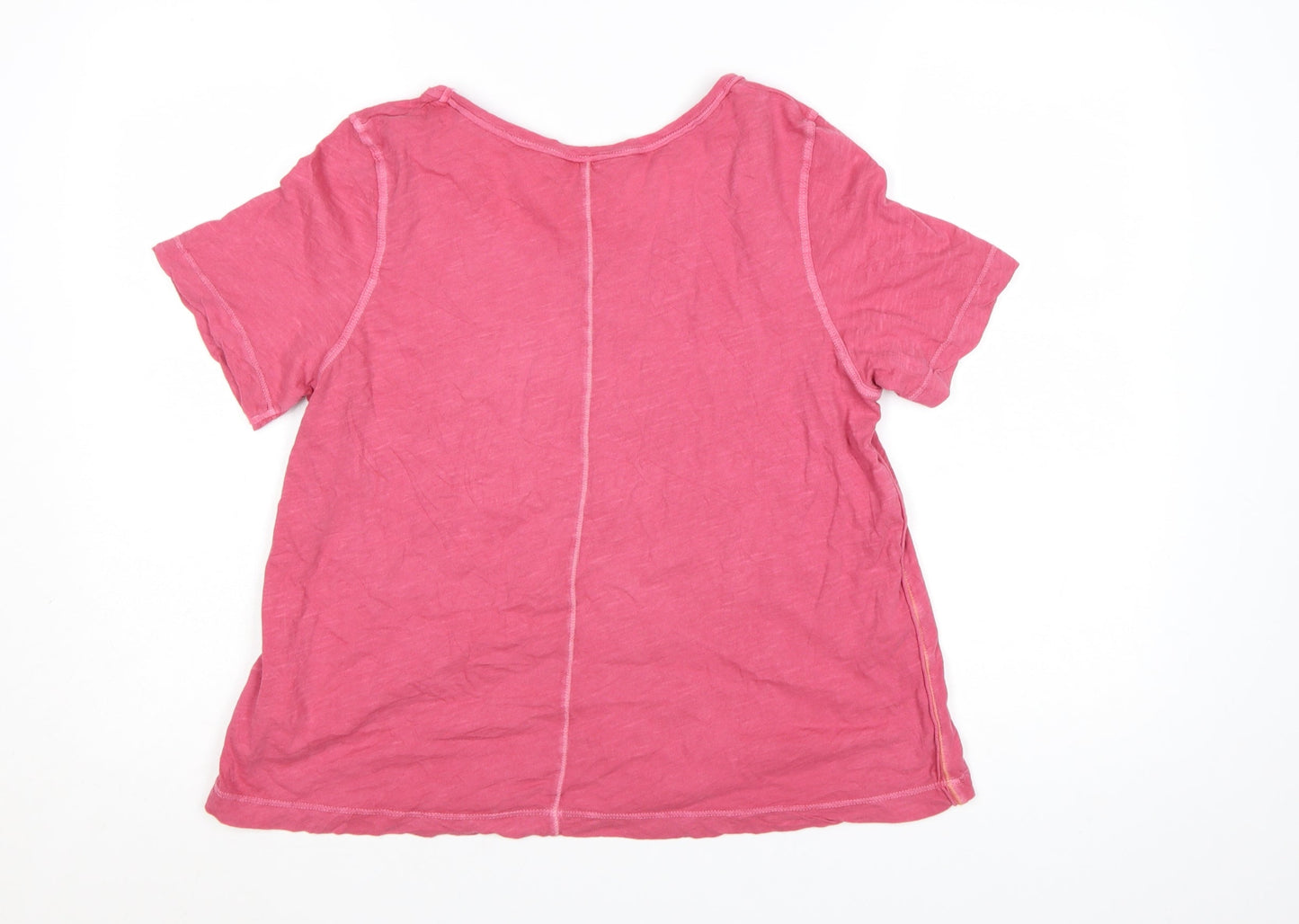 White Stuff Women's Pink Cotton Short Sleeve T-Shirt Size 12
