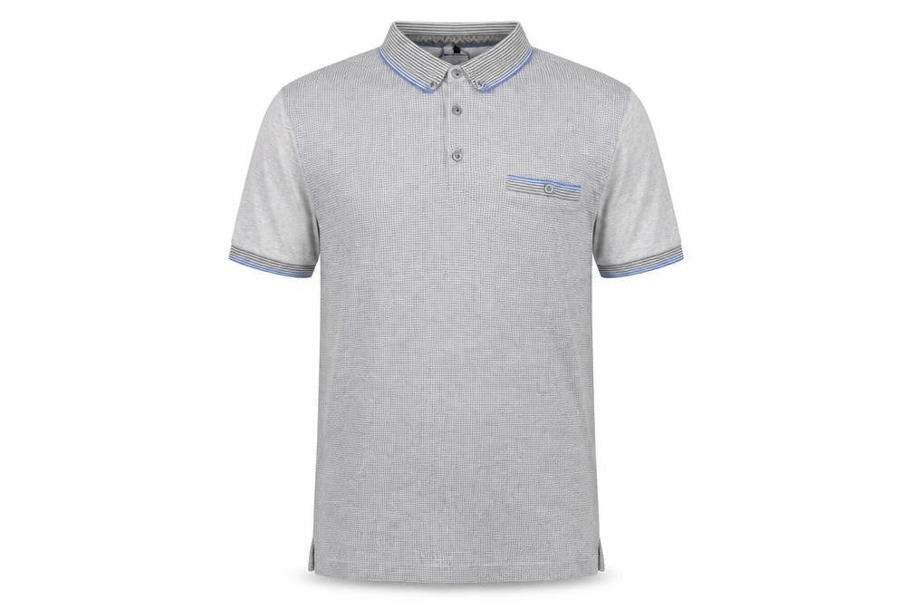 Ted Baker Men Grey Cotton Short Sleeve Polo Shirt Size L