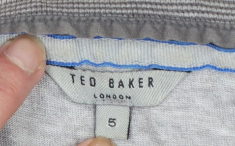 Ted Baker Men Grey Cotton Short Sleeve Polo Shirt Size L