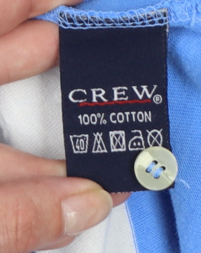 Crew Clothing Co. Men's Blue White Striped Cotton Polo Shirt M