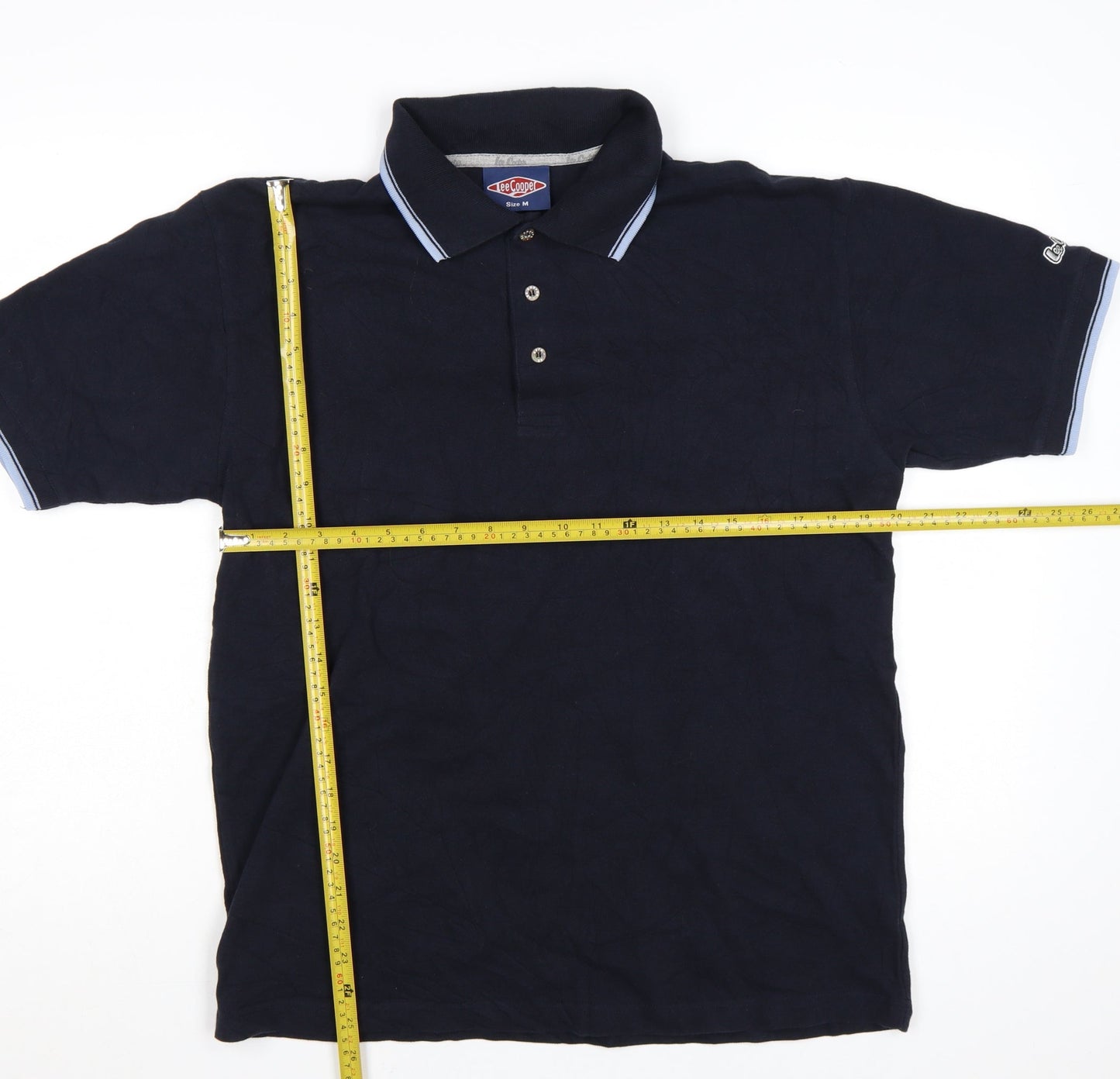Lee Cooper Men’s Blue Cotton Short Sleeve Polo Shirt Size M