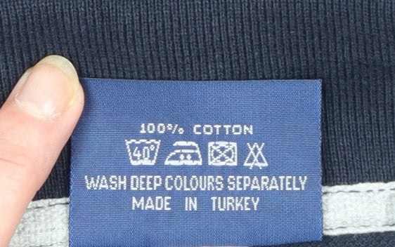 Lee Cooper Men’s Blue Cotton Short Sleeve Polo Shirt Size M