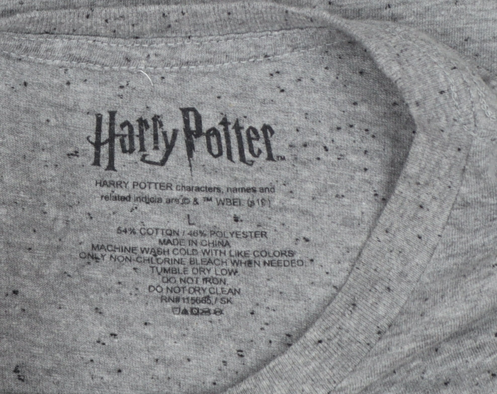 Harry Potter Hufflepuff Quidditch Grey Men's L Graphic T-Shirt