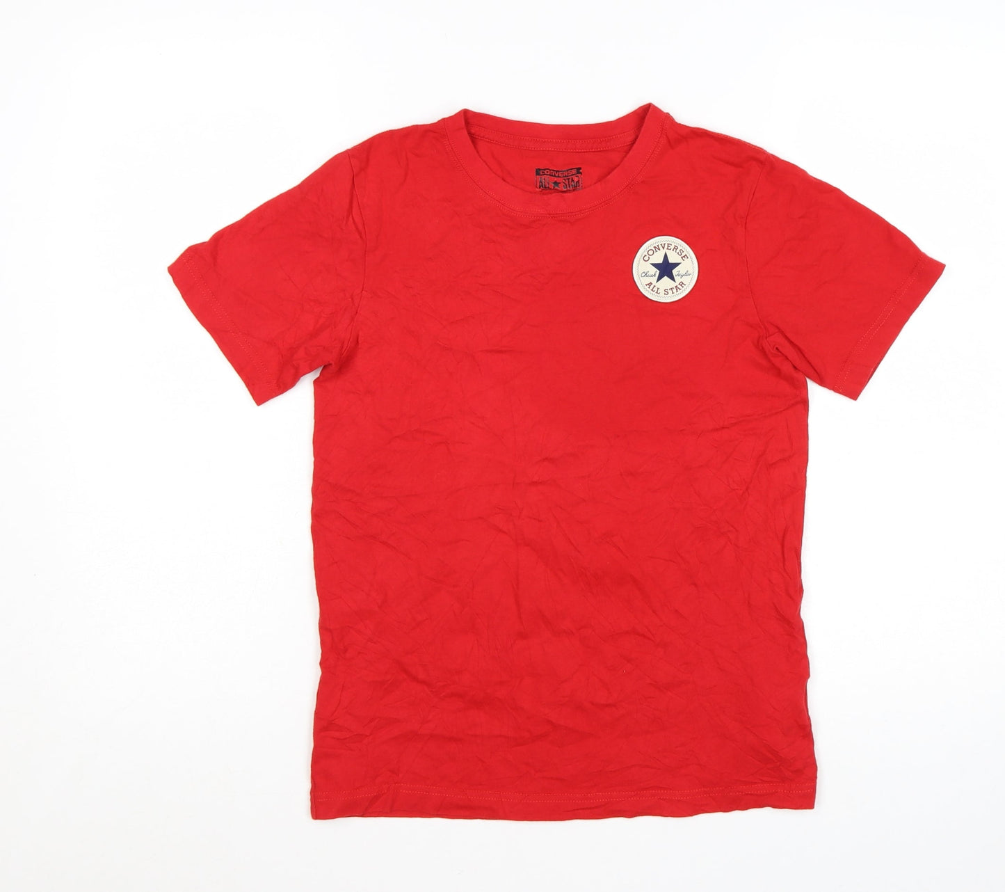 Converse Boys Red Logo T-Shirt 12-13 Years Short Sleeve Cotton Crew Neck