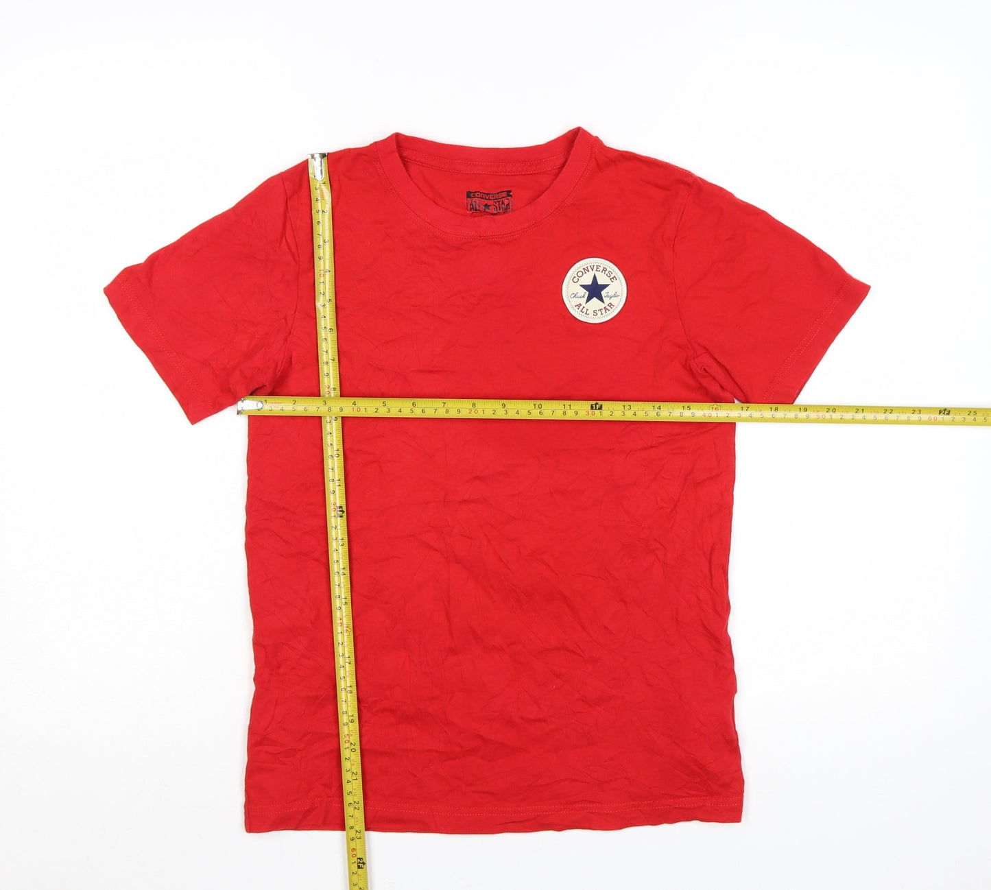 Converse Boys Red Logo T-Shirt 12-13 Years Short Sleeve Cotton Crew Neck
