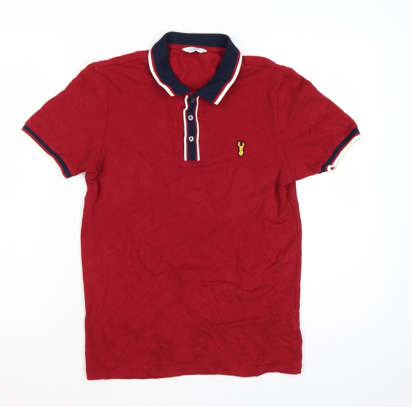 Next Men's Red Short Sleeve Polo Shirt XS 100% Cotton Classic Fit