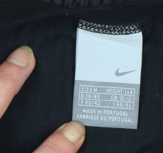 Nike Women's Black Slim Fit Short Sleeve Sports T-Shirt M