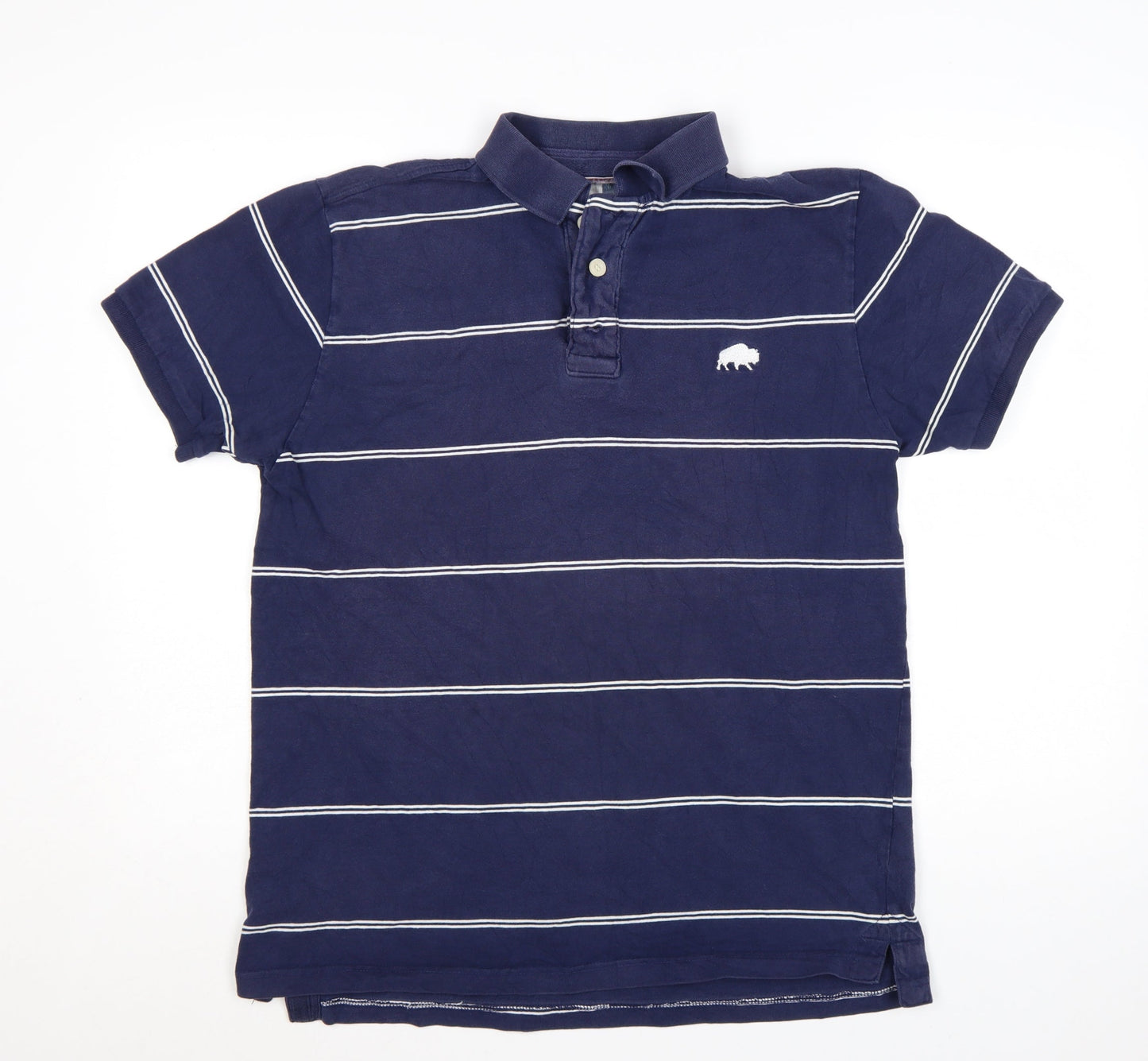 Rydale Men's Blue Striped Polo Shirt Size L Classic Cotton Casual