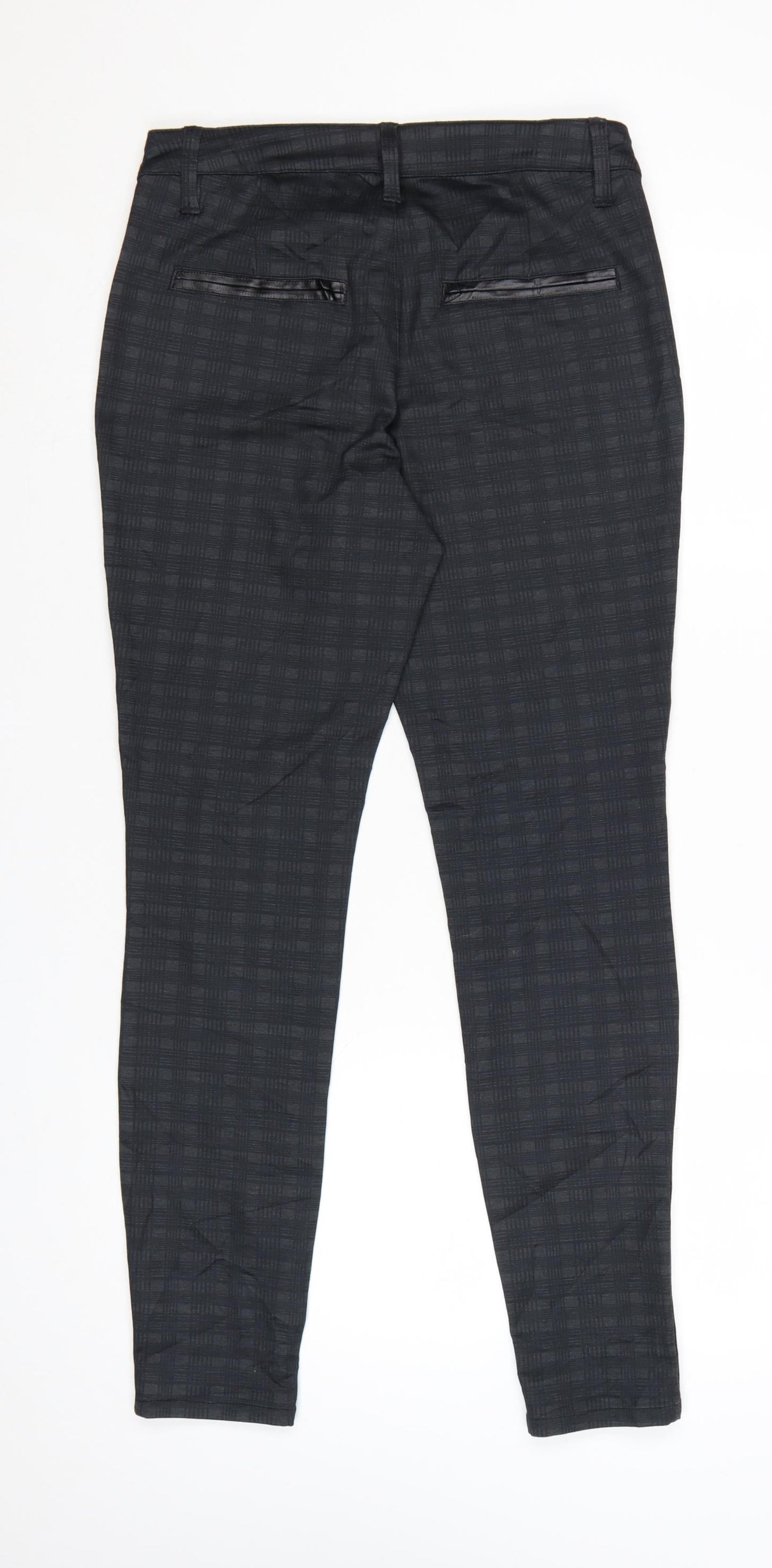 Max Jeans Women's Black Check Jegging Trousers Size 6 Slim Fit