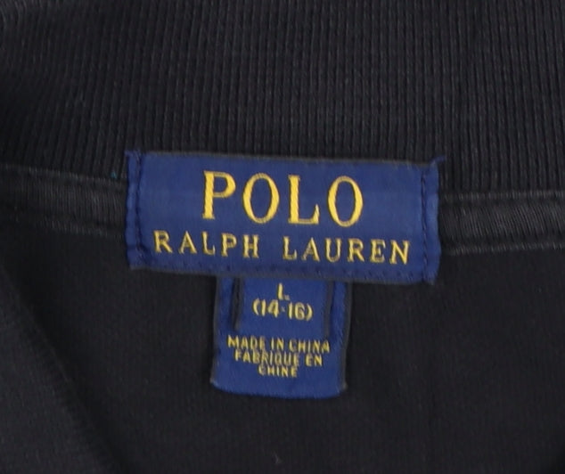 Ralph Lauren Teens Black Cotton Short Sleeve Polo Shirt L