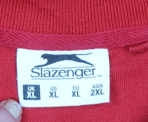Slazenger Men's Red XL Polo Shirt Classic Sports Fit