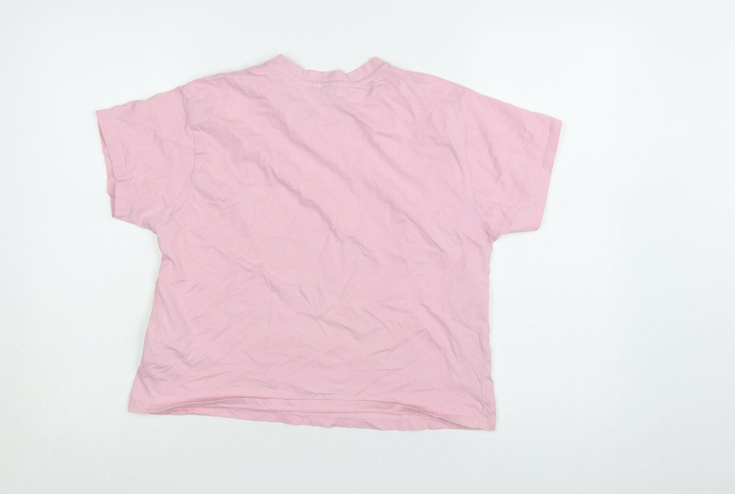 U.S. Polo Assn. Womens Pink Cotton Crew Neck T-Shirt Size 14