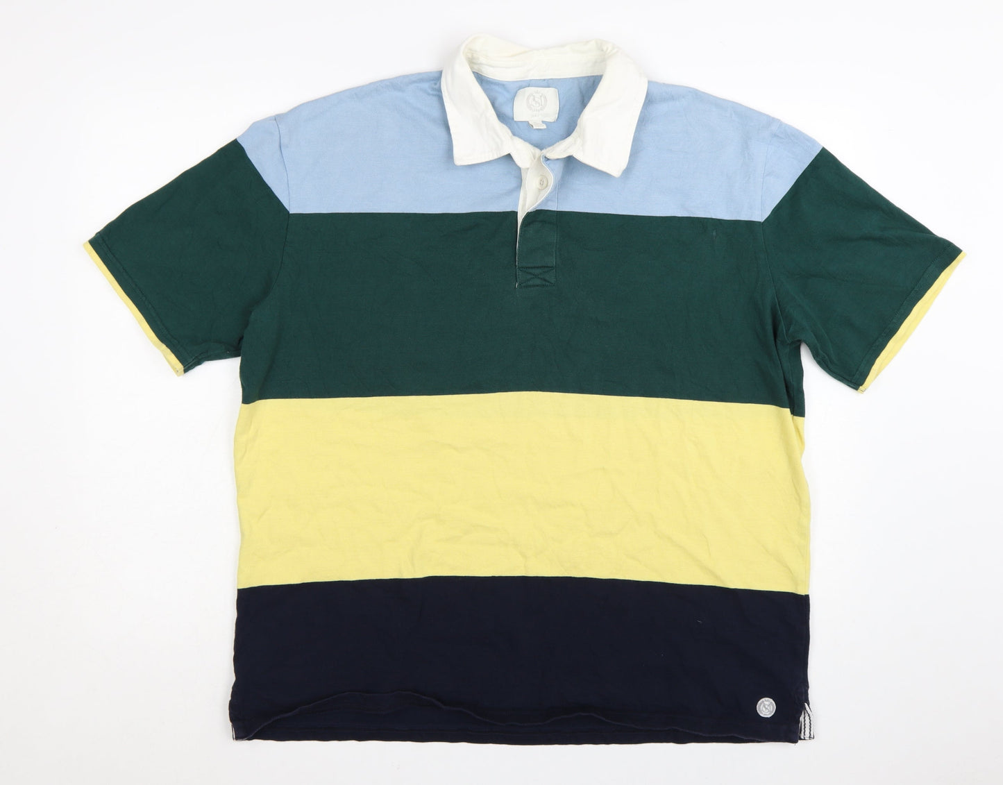 Marks and Spencer Men's Multicoloured XL Cotton Polo Shirt