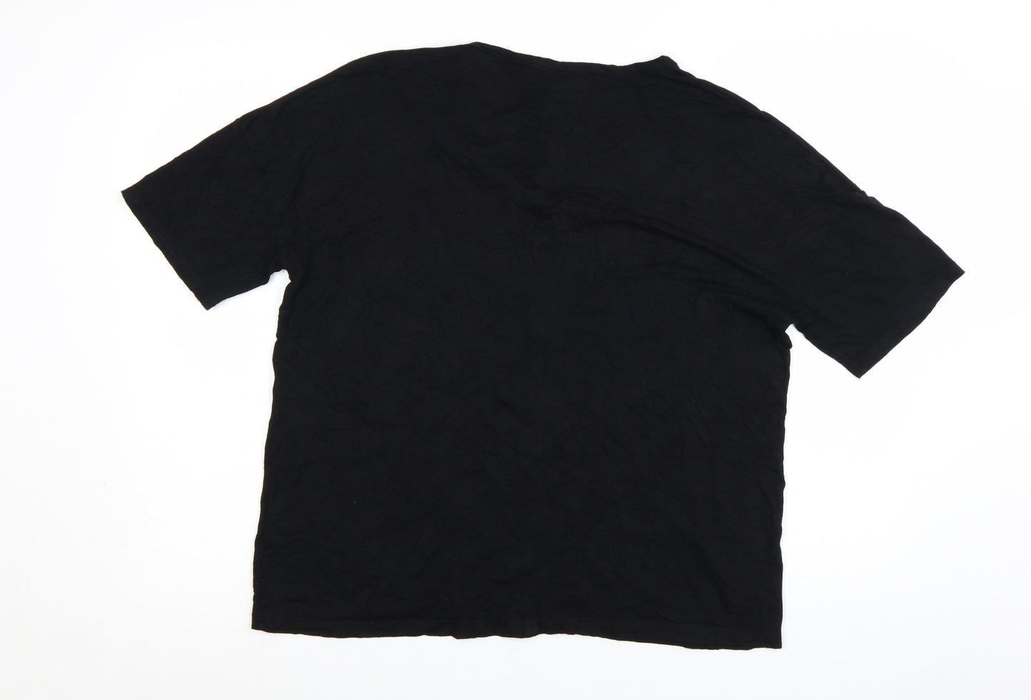 Jaeger Womens Black V-Neck Short Sleeve Jersey T-Shirt Size L