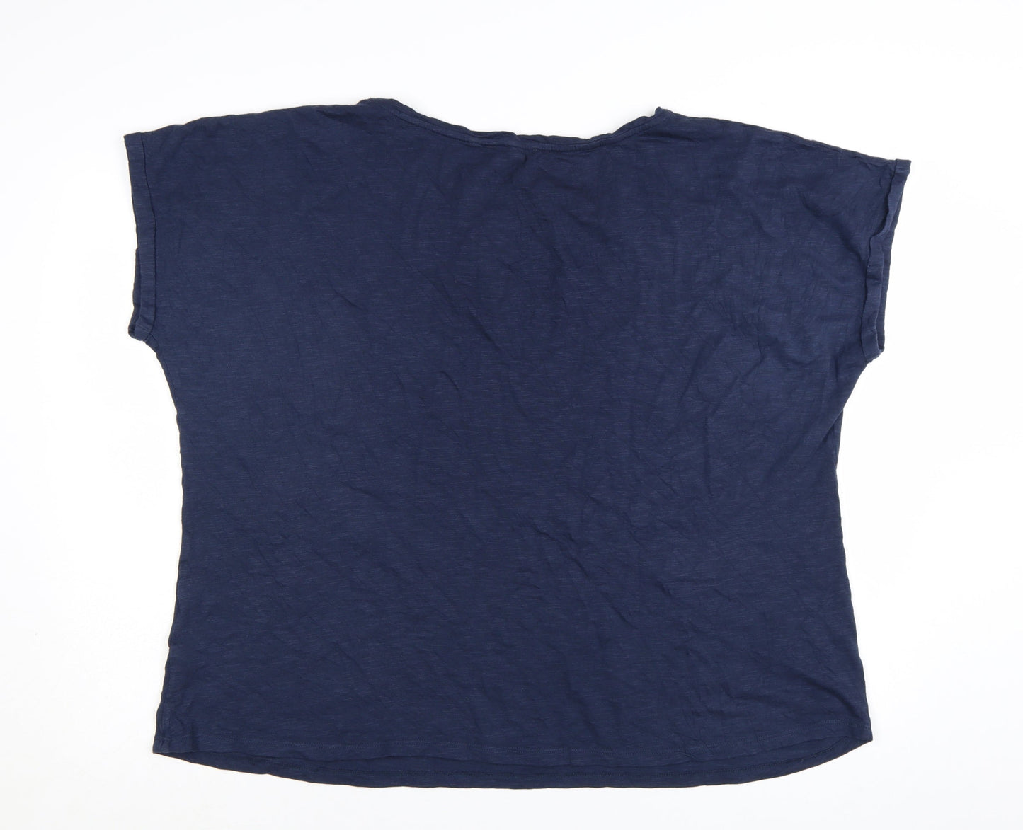 Fat Face Womens Navy Blue Cotton Modal Basic T-Shirt UK 22