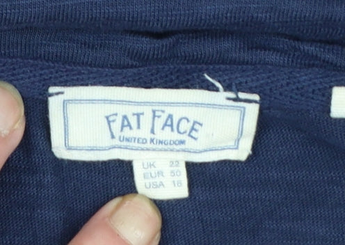 Fat Face Womens Navy Blue Cotton Modal Basic T-Shirt UK 22