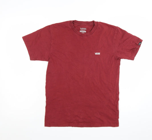 Vans Men's Red Classic Fit Cotton Crew Neck T-Shirt Size S