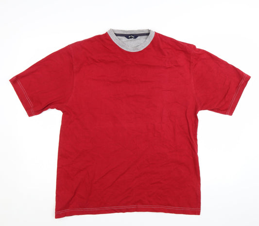 Peter Storm Men's Red Cotton Crew Neck Short Sleeve T-Shirt Size L