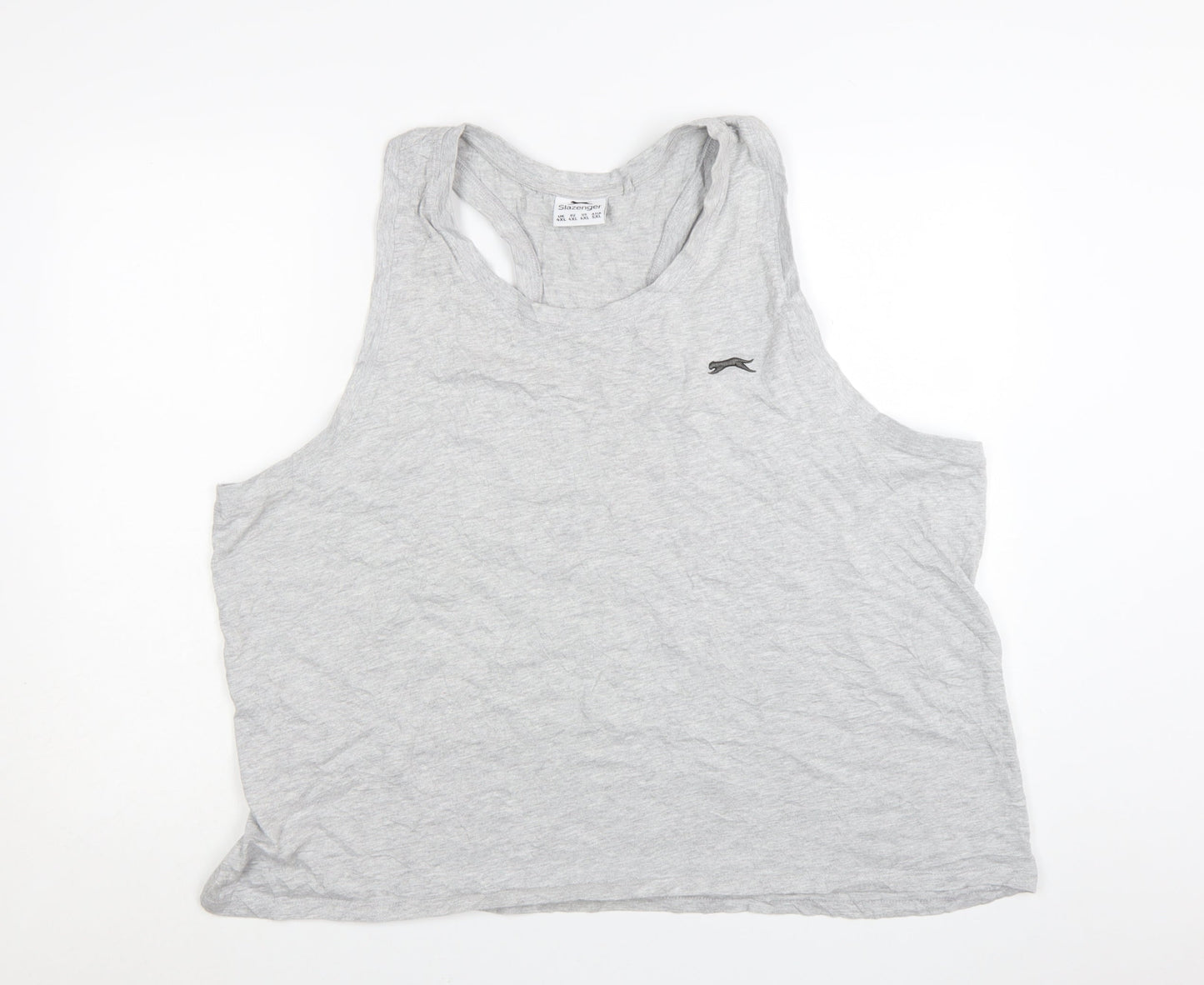 Slazenger Men's Grey Sleeveless T-Shirt 4XL Cotton Blend Sports Vest