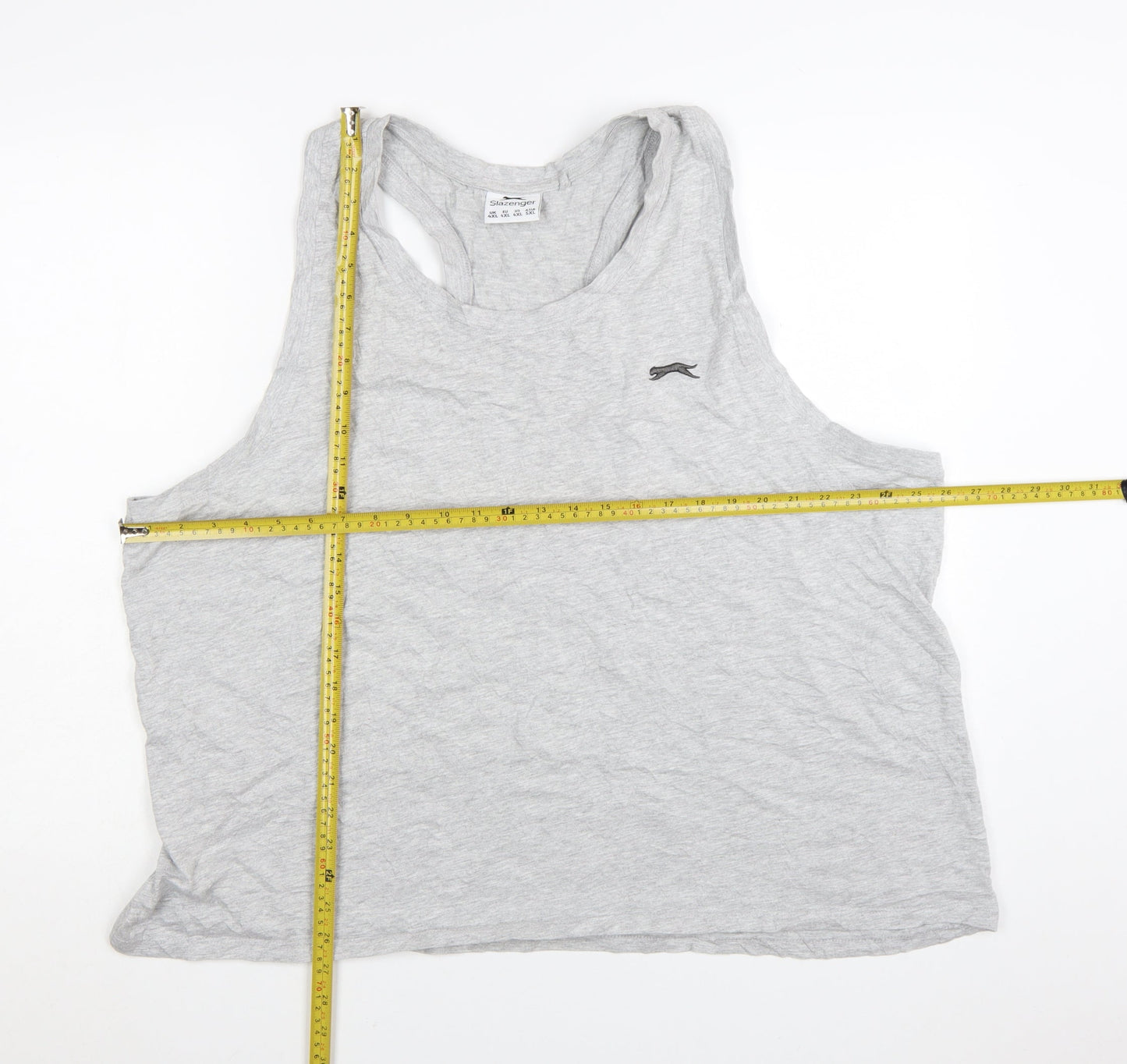 Slazenger Men's Grey Sleeveless T-Shirt 4XL Cotton Blend Sports Vest