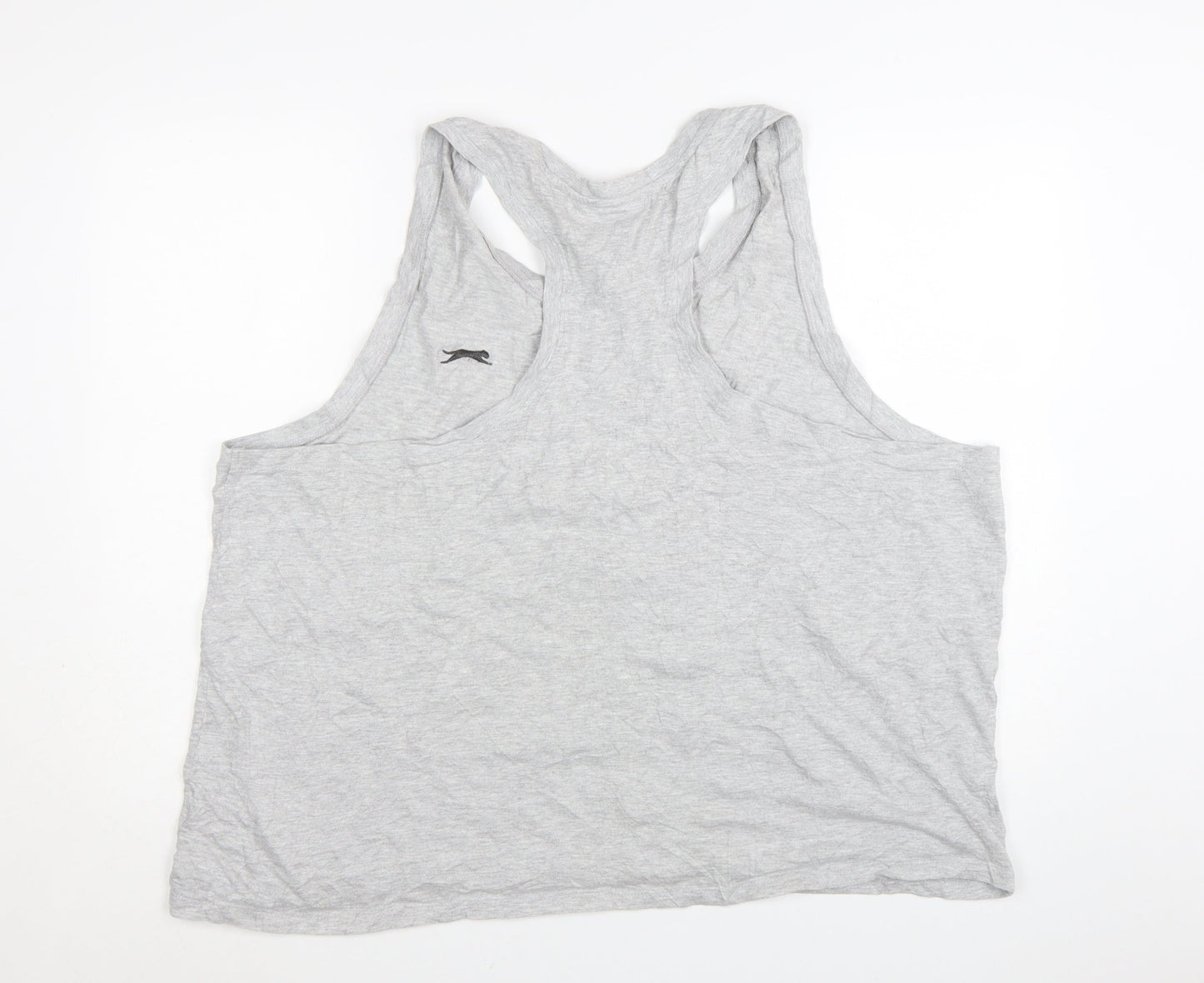 Slazenger Men's Grey Sleeveless T-Shirt 4XL Cotton Blend Sports Vest