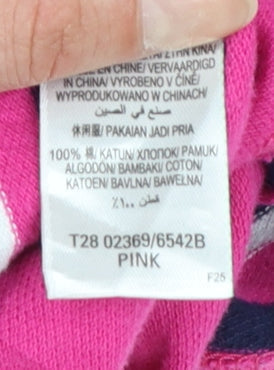 Marks and Spencer Blue Harbour Men's Pink Striped Cotton Polo Shirt Size M
