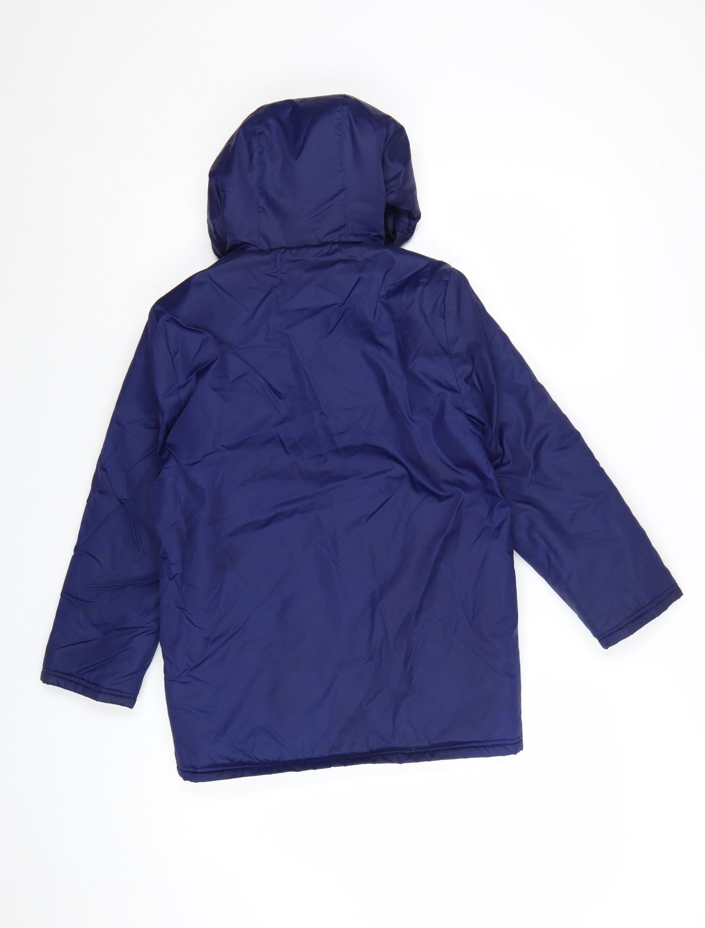 Adidas Boys Blue Hooded Windbreaker Jacket 7-8 Years Lightweight