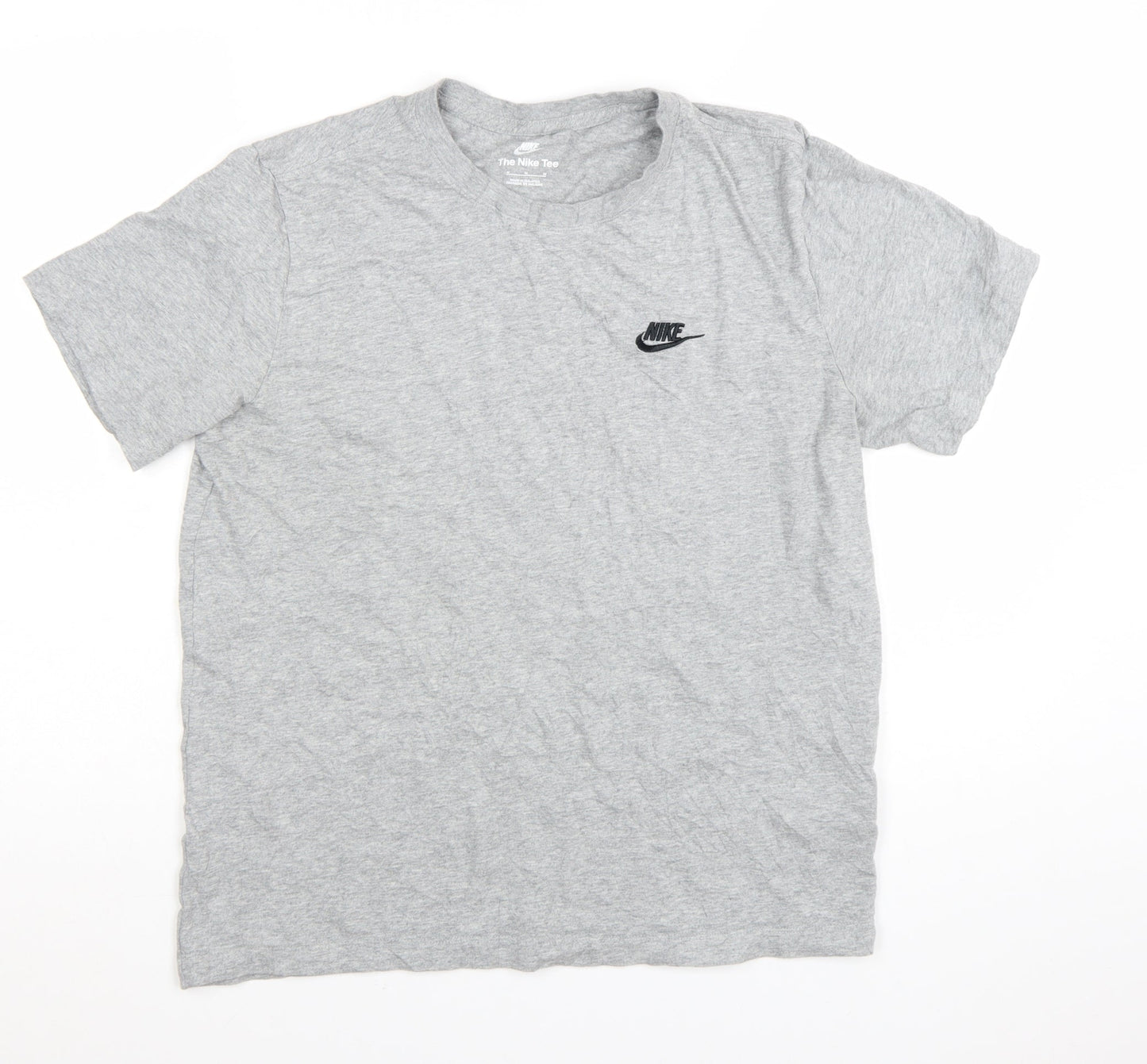 Nike Men's Grey Cotton Crew Neck Short Sleeve Sports T-Shirt M