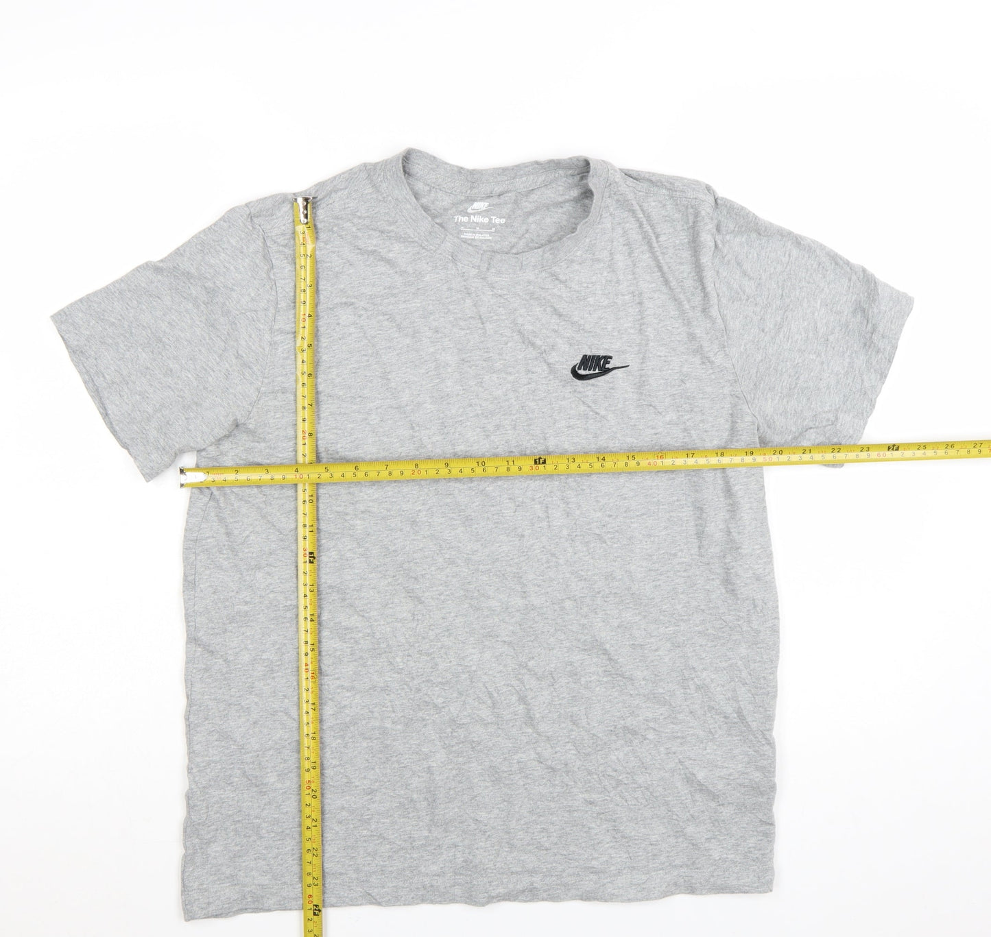 Nike Men's Grey Cotton Crew Neck Short Sleeve Sports T-Shirt M