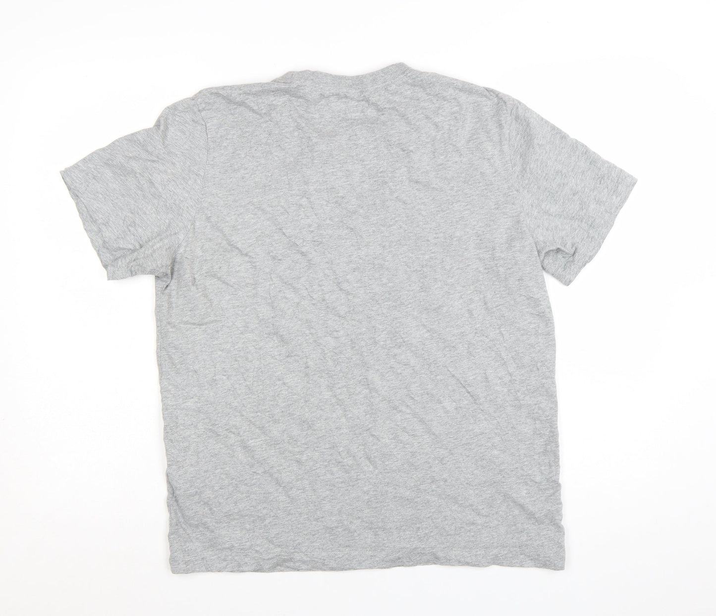 Nike Men's Grey Cotton Crew Neck Short Sleeve Sports T-Shirt M