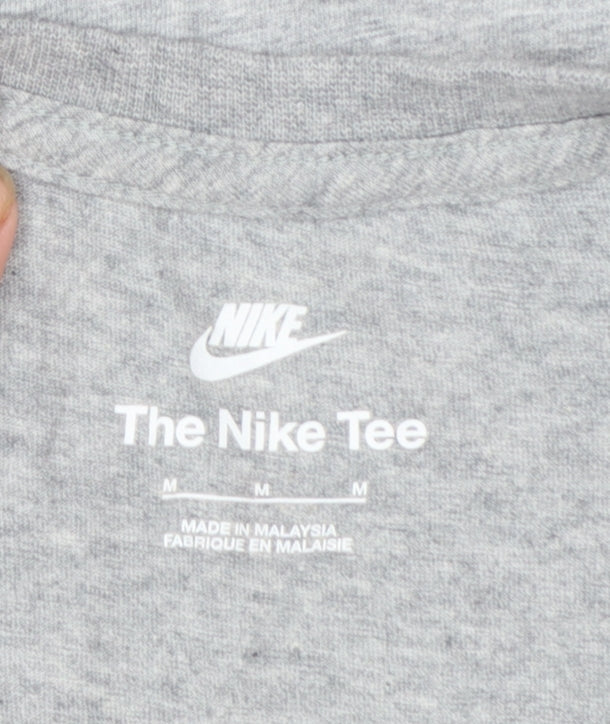 Nike Men's Grey Cotton Crew Neck Short Sleeve Sports T-Shirt M