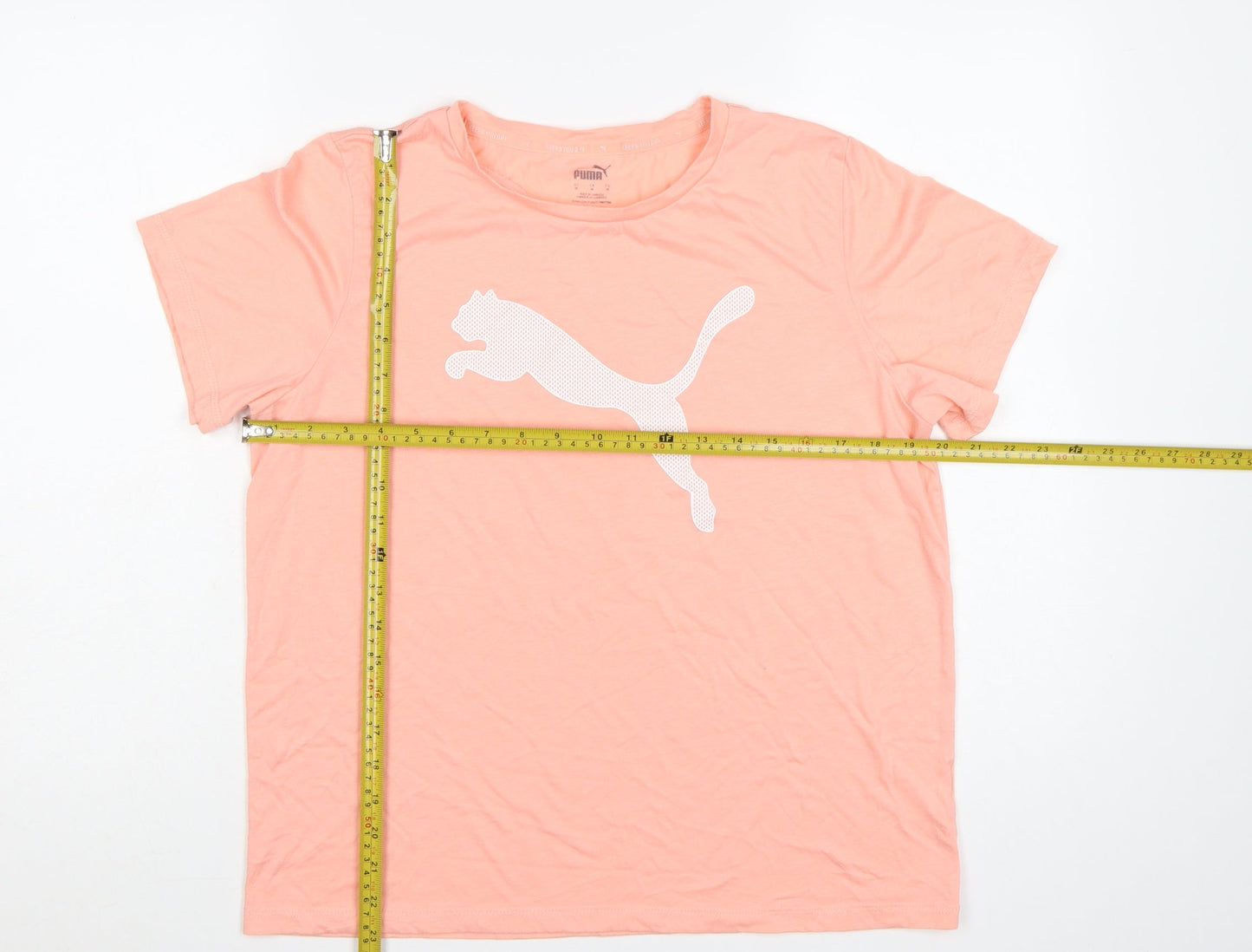 Puma Womens Pink Cotton Basic T-Shirt Medium