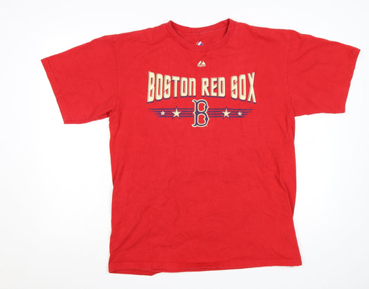 Majestic Men's Red Boston Red Sox Graphic T-Shirt Size L