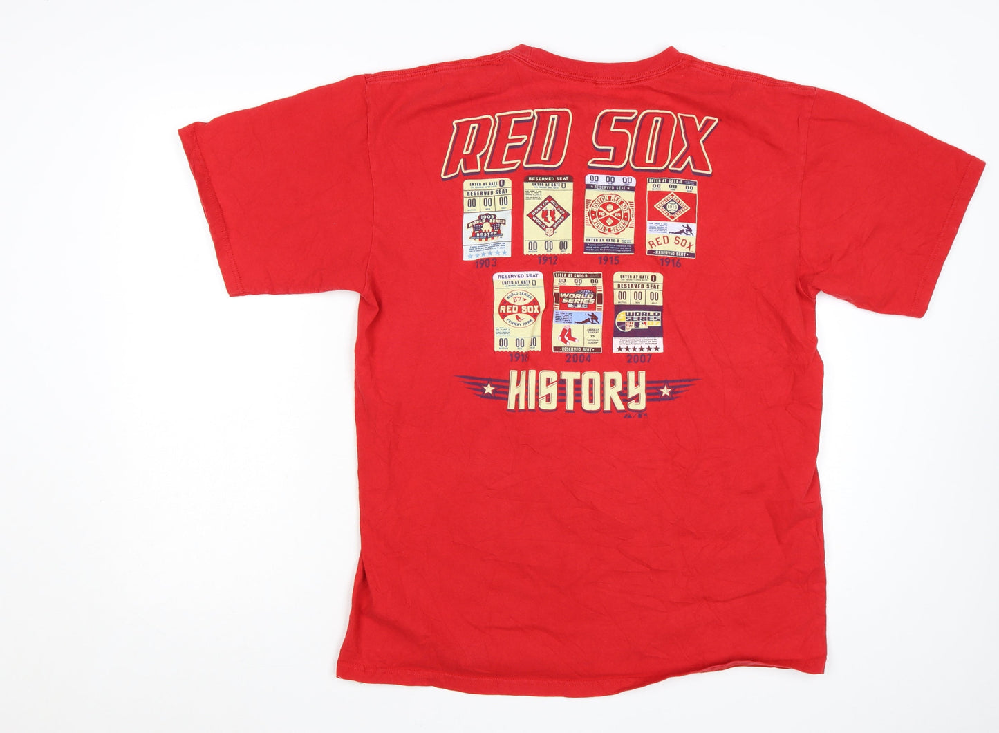 Majestic Men's Red Boston Red Sox Graphic T-Shirt Size L