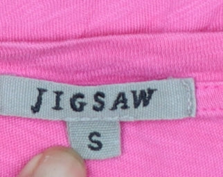 Jigsaw Women’s Pink Cotton 3/4 Sleeve Scoop Neck T-Shirt Size S