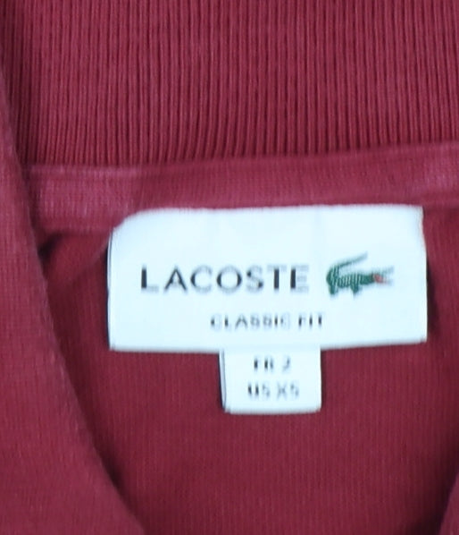 Lacoste Men's Red Classic Fit Short Sleeve Polo Shirt XS