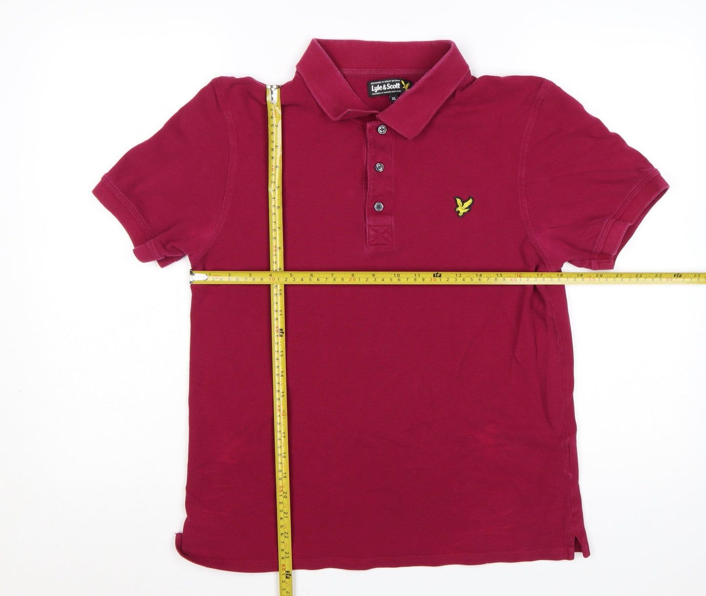 Lyle & Scott Men's Red Cotton Polo Shirt XL Classic Fit