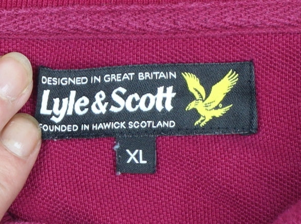 Lyle & Scott Men's Red Cotton Polo Shirt XL Classic Fit