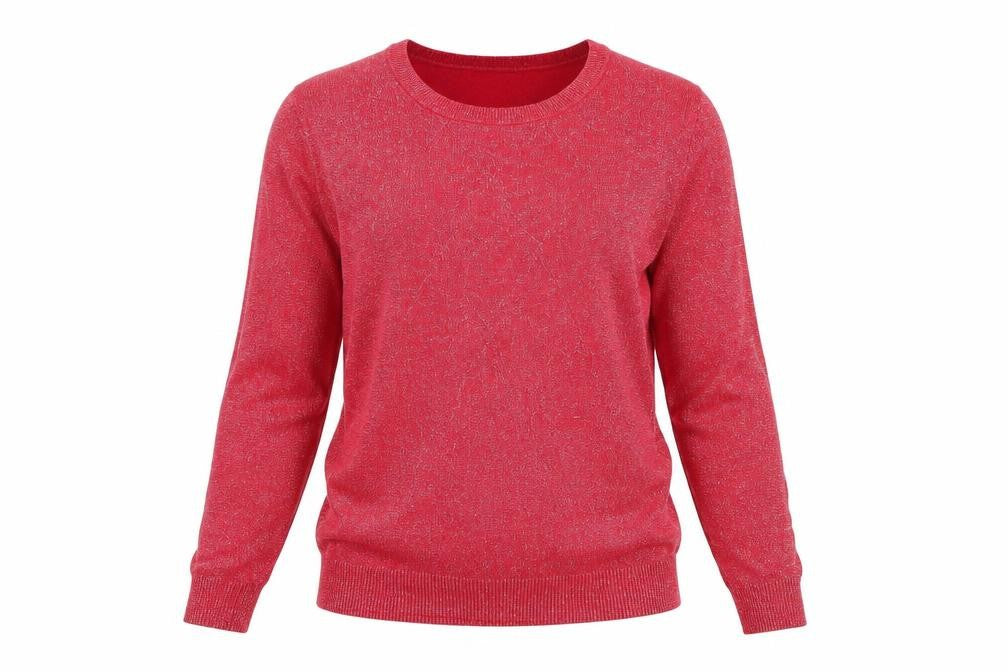 Dabutong Women's Red Crew Neck Pullover Jumper XL Knit