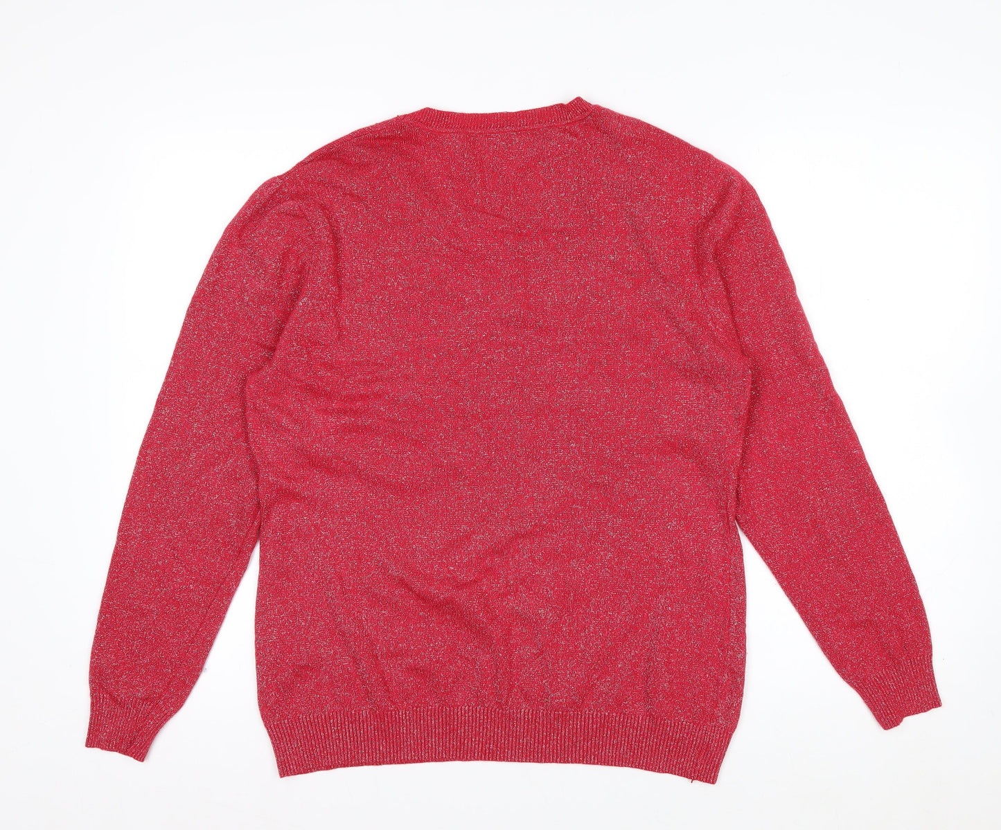 Dabutong Women's Red Crew Neck Pullover Jumper XL Knit