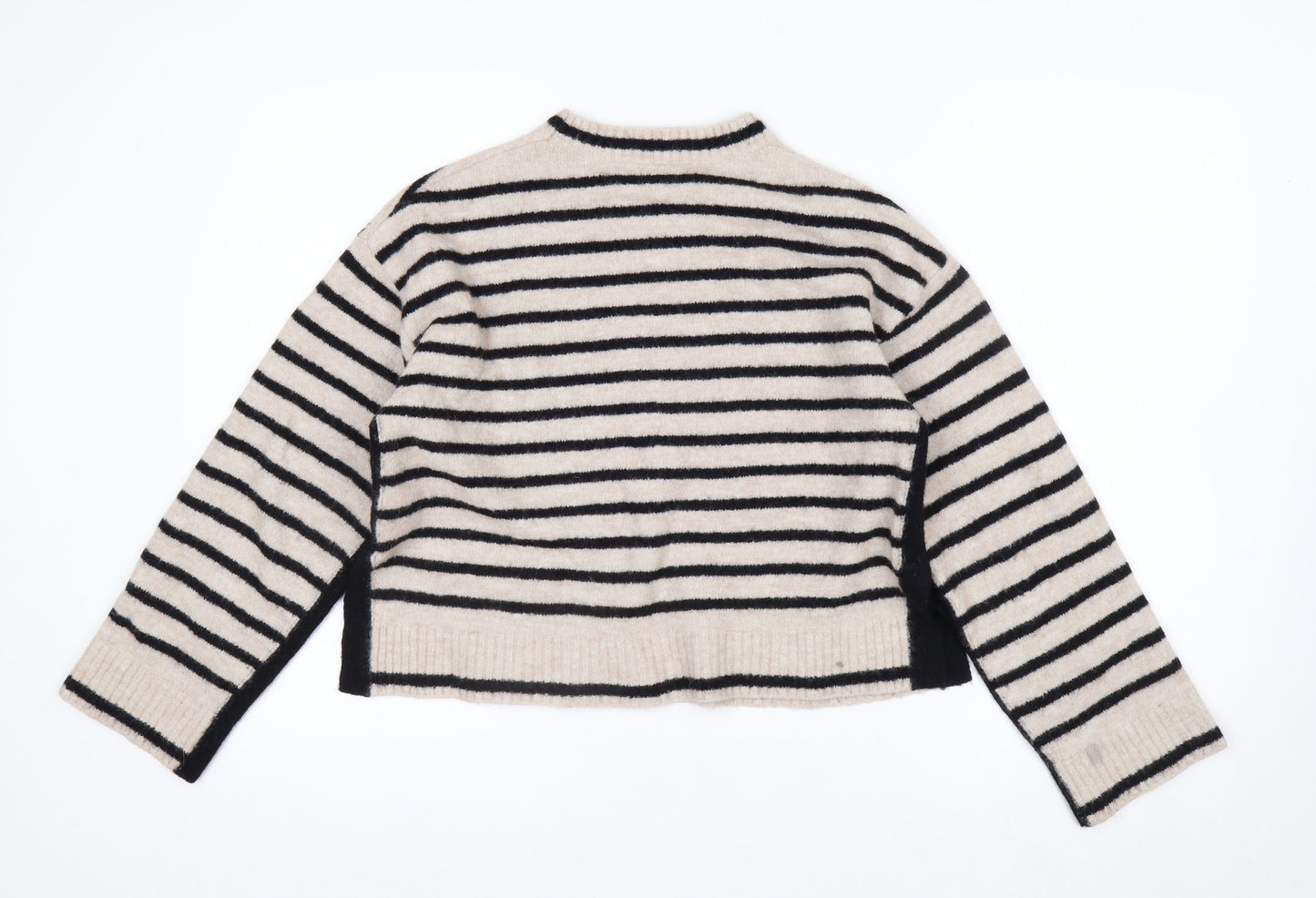 Hush Womens Beige Black Striped Wool Blend Jumper XS