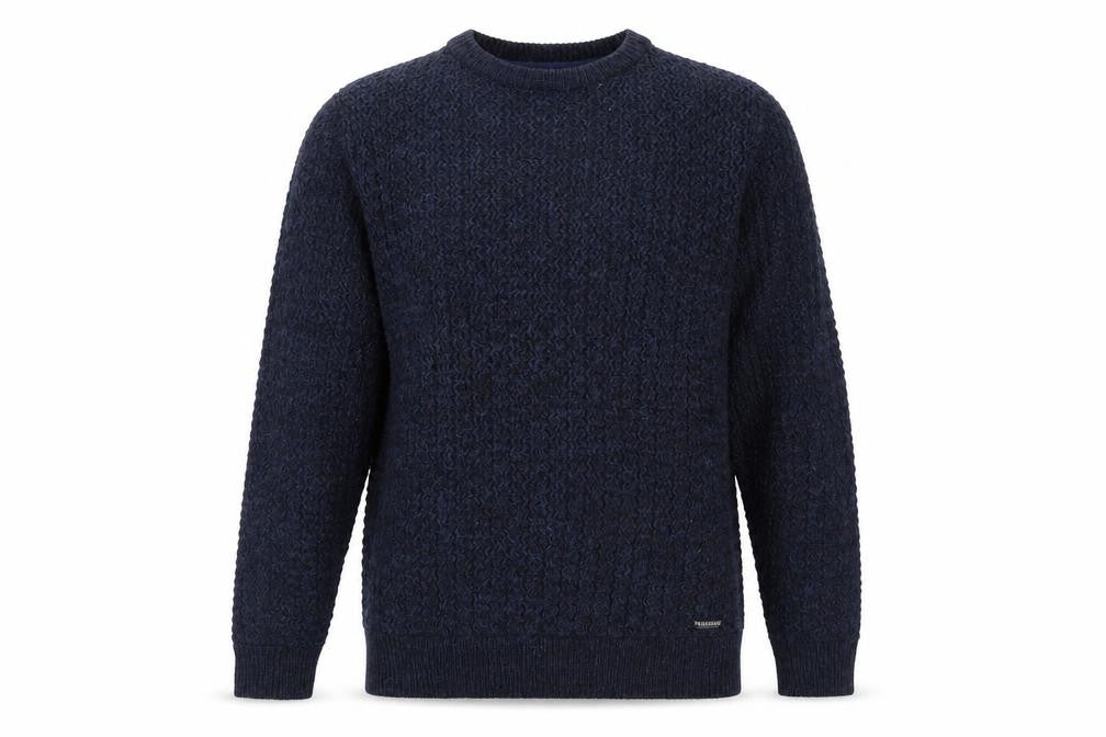 Threadbare Men's Blue Chunky Knit Crew Neck Jumper Size S