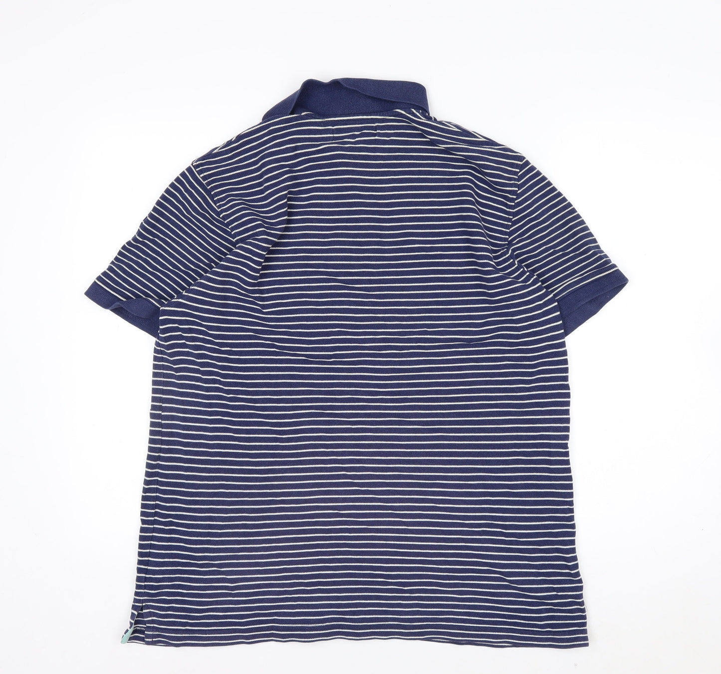 Le Shark Men's Blue Striped Polo Shirt Size L Cotton Casual