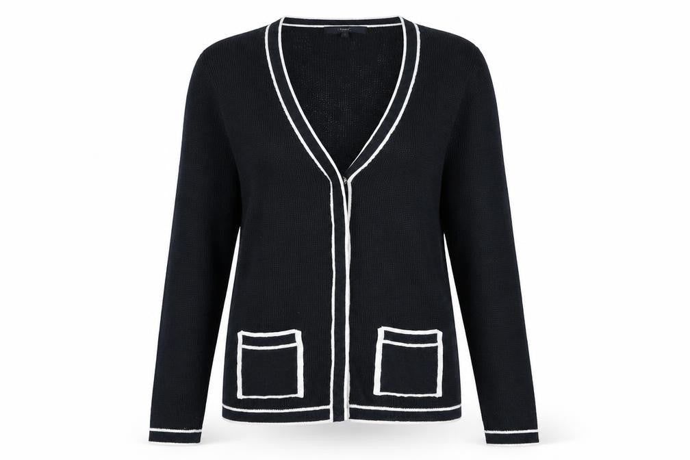 Next Women's Navy Cardigan Size 8 Cotton Blend Knit