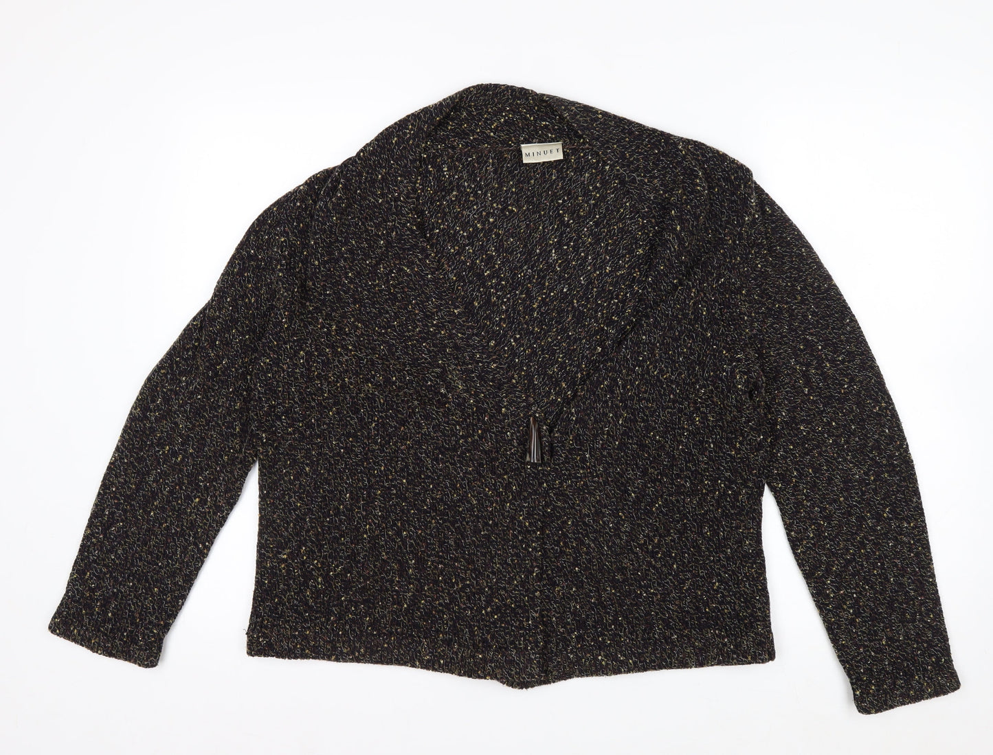 Minuet Women’s Black Chunky-Knit Cardigan Size 16